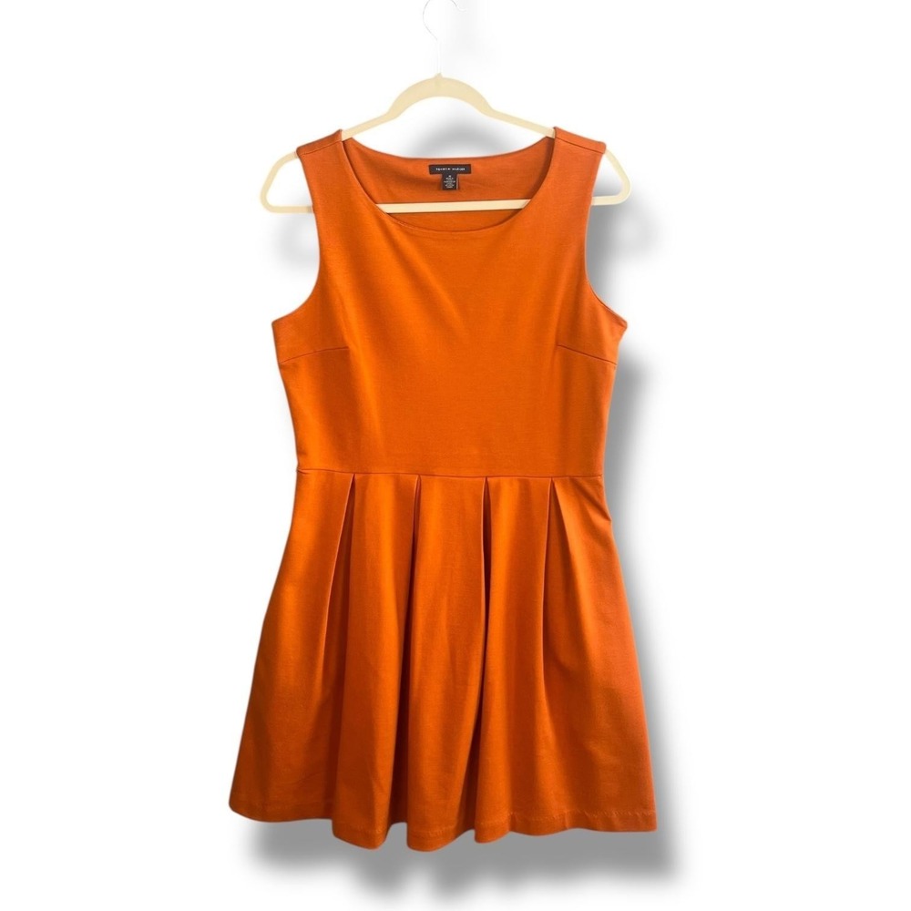 Tommy Hilfiger Skater Dress Medium Orange - Picture 2 of 9